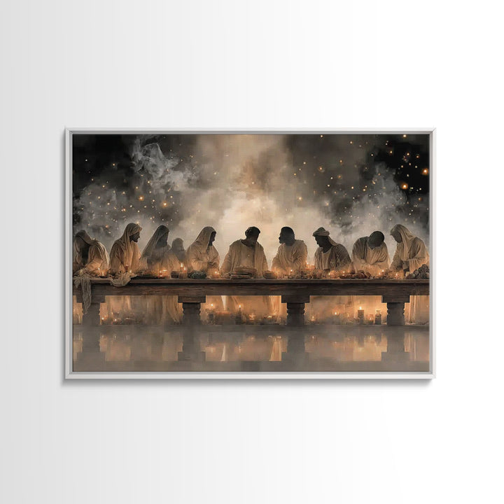 Heavenly Last Supper – Framed Canvas Print – Christian Wall Art – Jesus Painting – Christian Art Canvas – Christian Art – Modern Christian