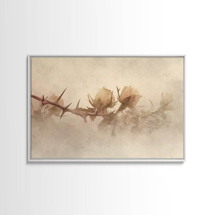 Desert Bloom Hope – Framed Canvas Print – Christian Wall Art – Moody Christian Art – Abstract Christian Art – Christian Art Gift – Subtle C