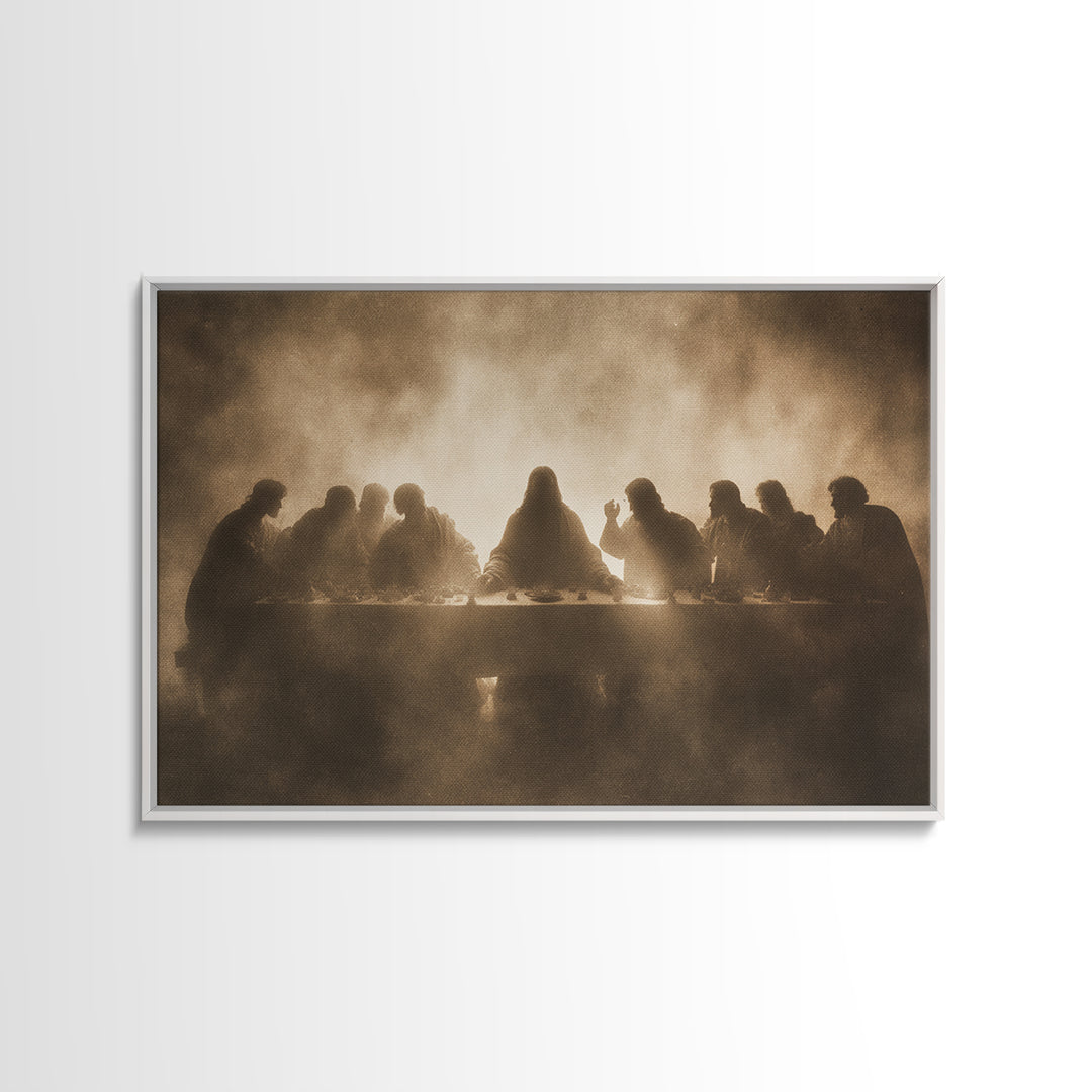 Last Supper Reverence – Framed Canvas Print – Christian Art – Jesus Painting – Christian Art Canvas – Christian Wall Art – Vintage Christia