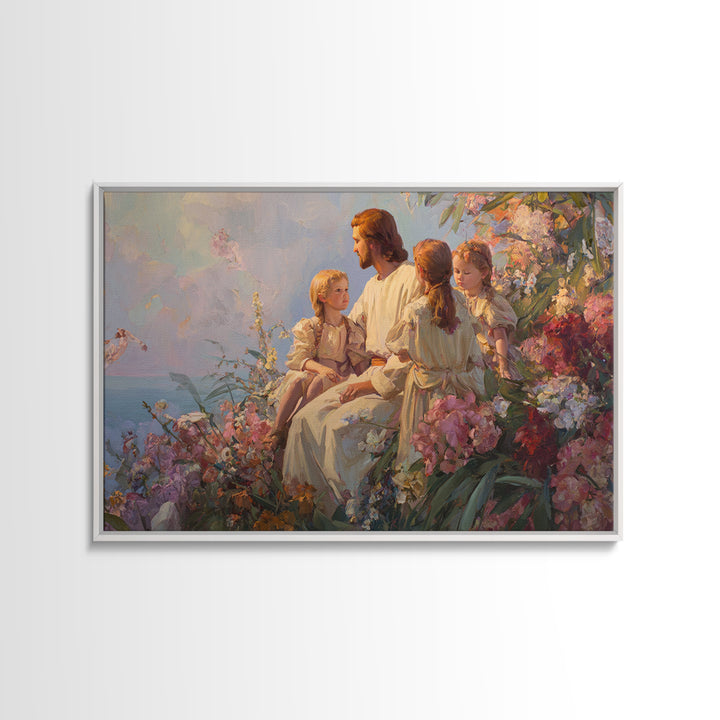 Blooming Grace Harmony | Framed Canvas Print | Christian Art Canvas | Christian Wall Art | Jesus Painting | Christian Art | Modern Christia