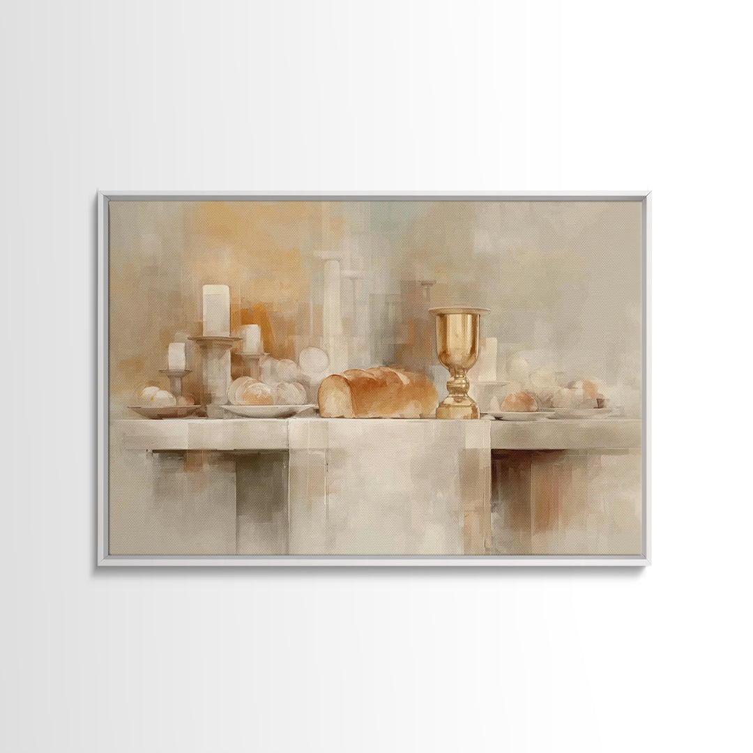 Table Of Blessing – Framed Canvas Print – Christian Wall Art – Christian Art Print – Christian Decor For Home – Modern Christian Art – Chri