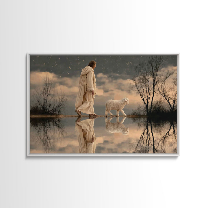Night Watch Grace, Framed Canvas Print, Christian Christmas Art, Jesus Wall Art, Christian Art Canvas, Moody Christian Art, Framed Christma