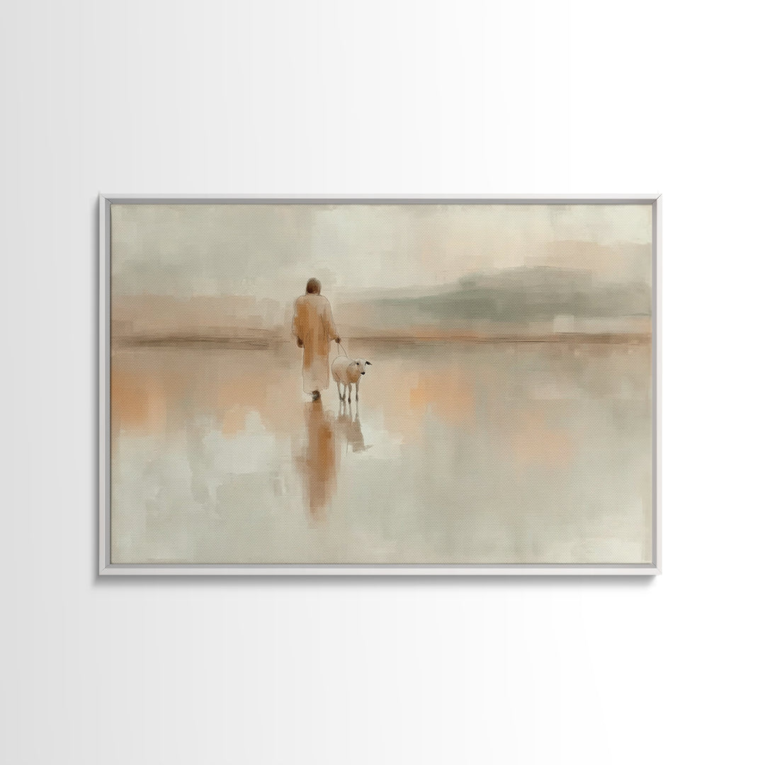 Gentle Steps Home | Framed Canvas Print | Christian Wall Art | Jesus Painting Canvas | Christian Decorations | Unique Christian Art | Chris