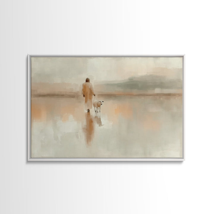 Gentle Steps Home | Framed Canvas Print | Christian Wall Art | Jesus Painting Canvas | Christian Decorations | Unique Christian Art | Chris