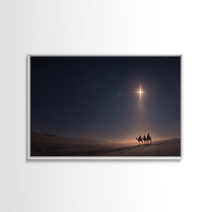 Holy Night Journey, Framed Canvas Print, Christian Art Canvas, Christmas Wall Art, Modern Christian Art, Christian Christmas Art, Christian