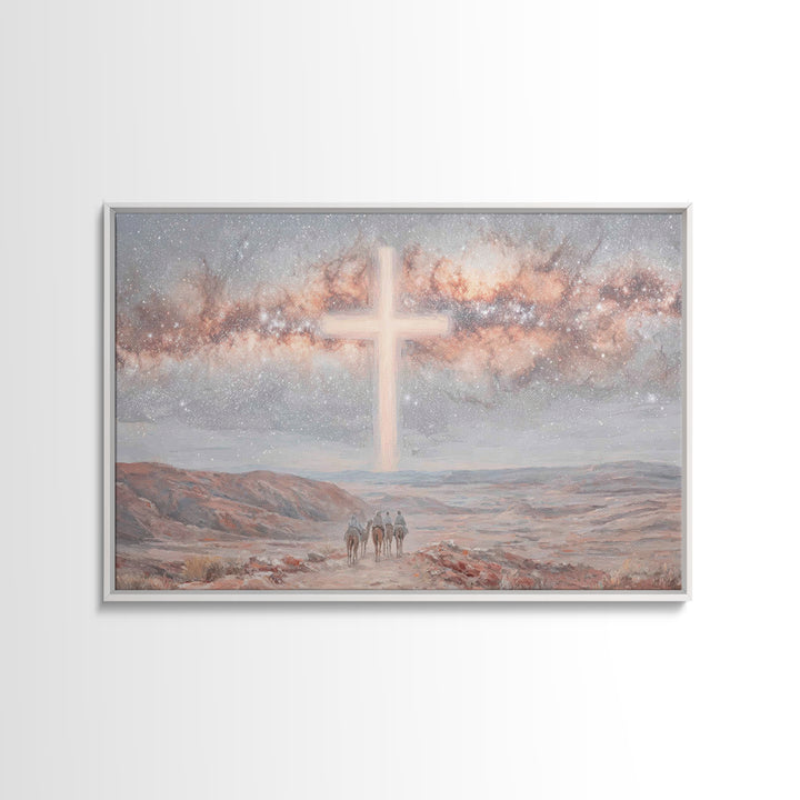 Celestial Promise – Framed Canvas Print – Christian Christmas Art – Christian Art Painting – Christmas Wall Art – Christian Art Canvas – Mo