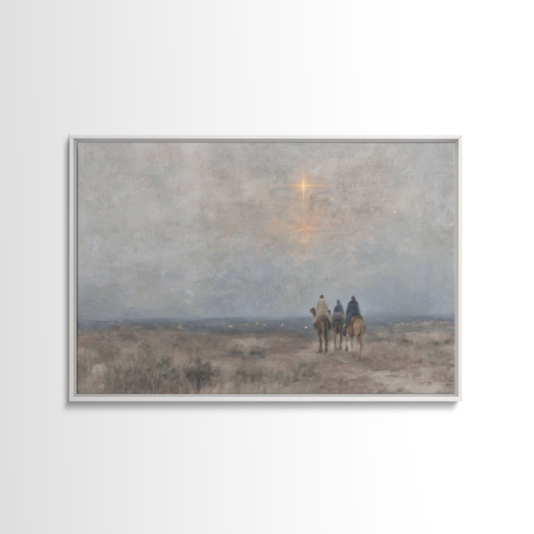 Heavenward Light, Framed Canvas Print, Christian Art Canvas, Christmas Wall Art, Subtle Christian Art, Framed Christmas Art, Christian Gift
