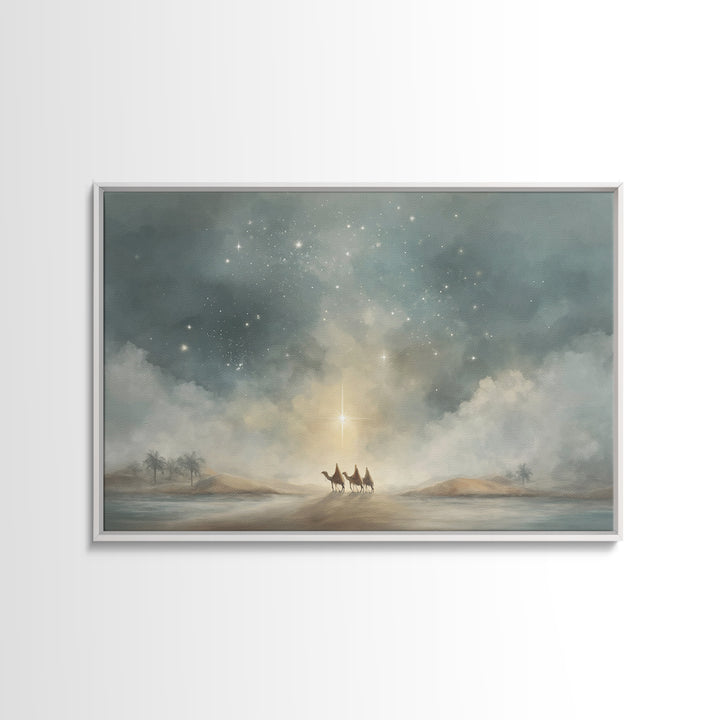 Guided By Glory – Framed Canvas Print – Christian Art Print – Christmas Art – Christian Christmas Decorations – Christian Art Canvas – Mode