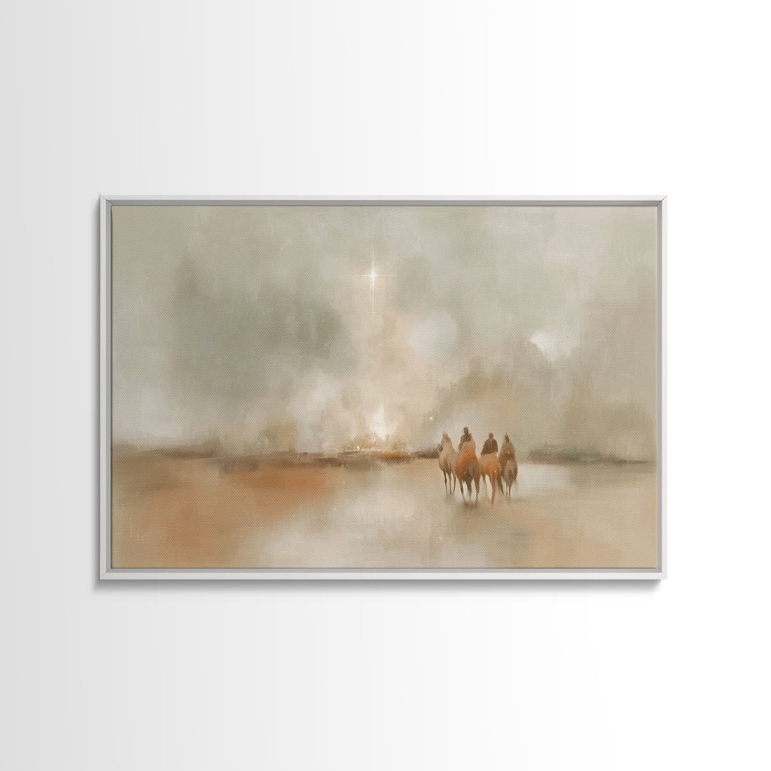 Night Of Wonder, Framed Canvas Print, Christian Wall Art, Christian Art Canvas, Christmas Art Work, Modern Christmas Art, Christian Art Gif