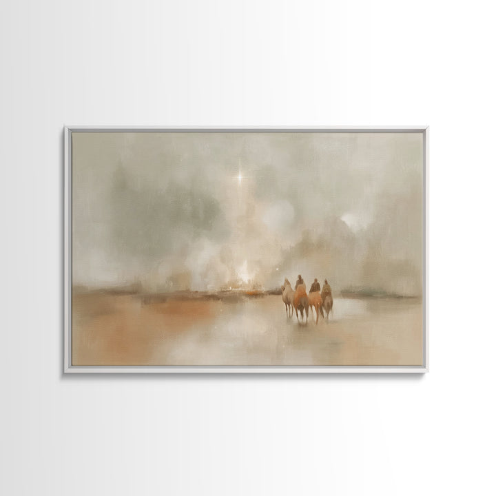 Night Of Wonder, Framed Canvas Print, Christian Wall Art, Christian Art Canvas, Christmas Art Work, Modern Christmas Art, Christian Art Gif