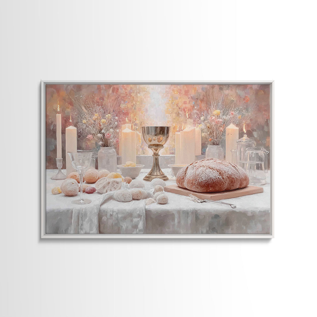 Radiant Communion – Framed Canvas Print – Christian Art Canvas – Christian Wall Art – Christmas Art Prints – Christian Christmas Decor – Mo
