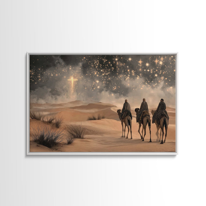 Radiant Desert Star – Framed Canvas Print – Christian Christmas Art – Christian Wall Art – Christmas Art Prints – Christian Art Canvas – La