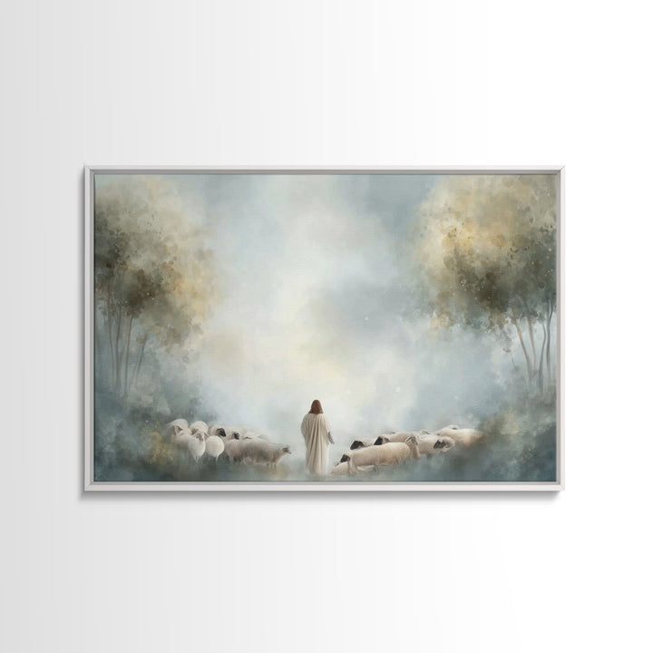 Shepherd Of Peace – Framed Canvas Print – Christian Wall Art – Christian Art Canvas – Jesus Painting – Subtle Christian Art – Christian Gif