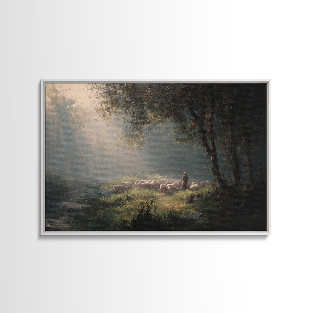 Valley Of Gentle Mercy – Framed Canvas Print – Christian Art Painting – Jesus Painting – Christian Art Canvas – Christian Wall Art – Subtle