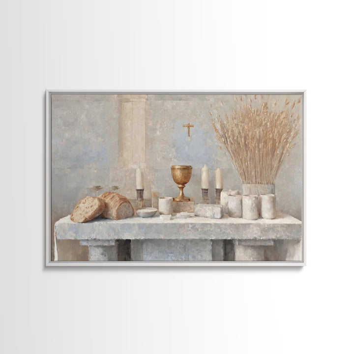 Bread Of Glory – Framed Canvas Print – Christian Art Print – Framed Christian Art – Christian Wall Art – Modern Christian Painting – Christ