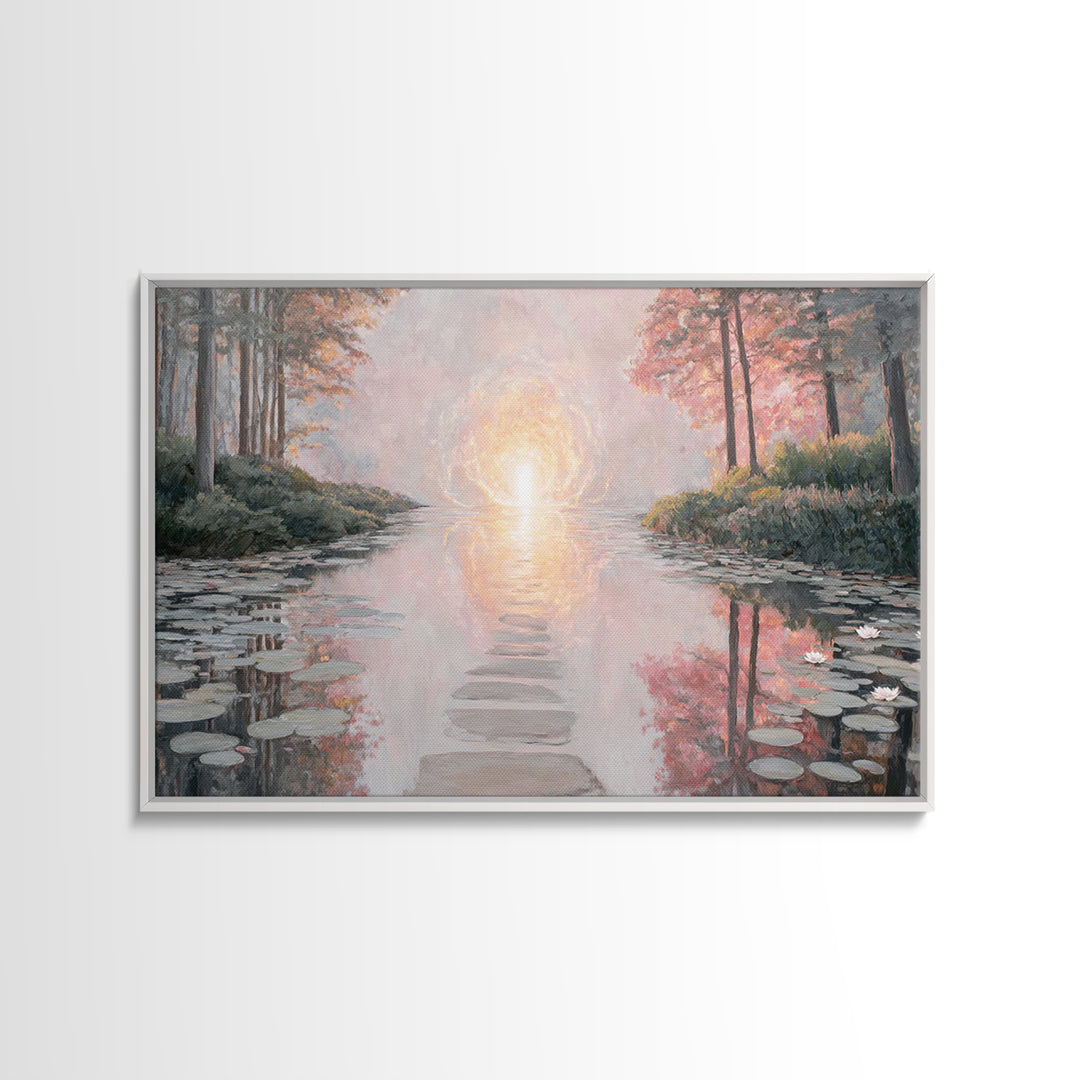 Path Of Heavenly Light – Framed Canvas Print – Christian Art Canvas – Christian Wall Art – Large Christian Art – Modern Christian Painting