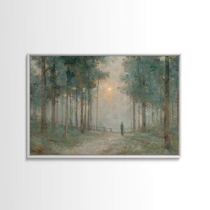 Forest Dawn Promise – Framed Canvas Print – Christian Art Painting – Christian Wall Art – Christian Art Canvas – Subtle Christian Paintings