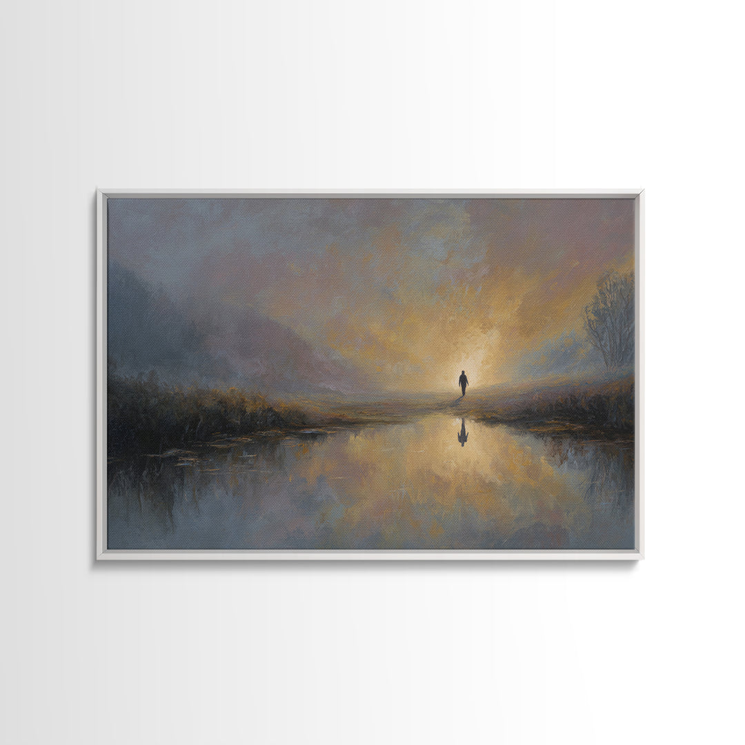 Steps Of Faith, Framed Canvas Print, Christian Wall Art, Christian Art Canvas, Modern Christian Painting, Christian Gift Ideas, Large Chris