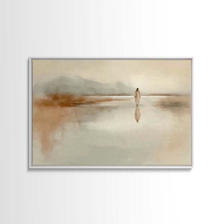 Quiet Water Journey | Framed Canvas Print | Jesus Painting | Christian Wall Art | Christian Art Canvas | Large Jesus Painting | Christian A