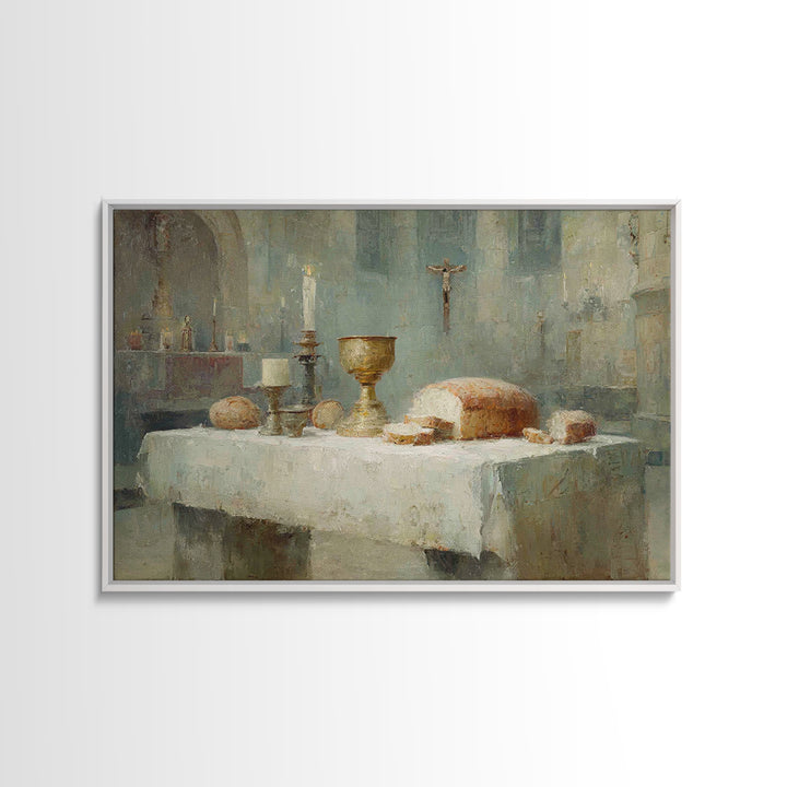 Chalice Of Peace – Framed Canvas Print – Christian Wall Art – Subtle Christian Art – Christian Art Canvas – Christmas Wall Art – White Chri