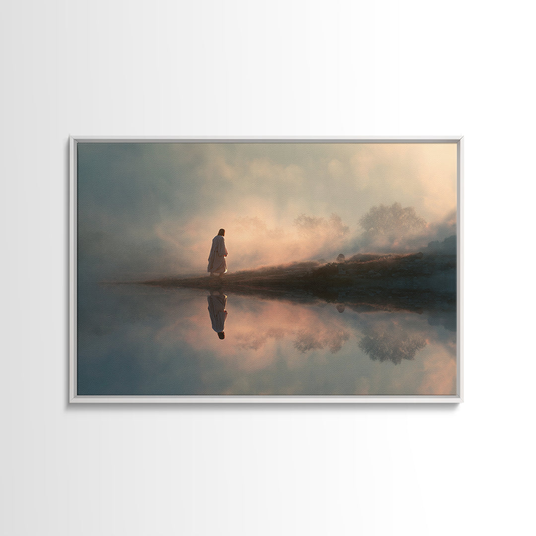 Desert Walk Light – Framed Canvas Print – Jesus Painting – Christian Wall Art – Christian Art Canvas – Large Jesus Painting – Modern Christ