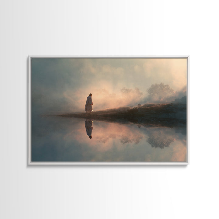 Desert Walk Light – Framed Canvas Print – Jesus Painting – Christian Wall Art – Christian Art Canvas – Large Jesus Painting – Modern Christ