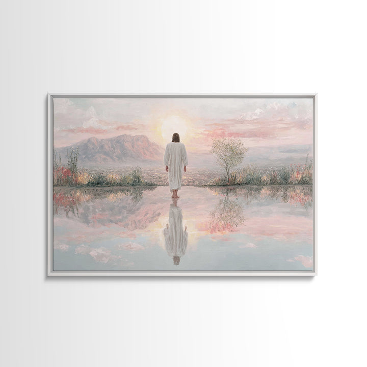 Radiant Mountain Path – Framed Canvas Print – Christian Art – Christian Art Canvas – Jesus Painting – Christian Wall Art – Modern Christian