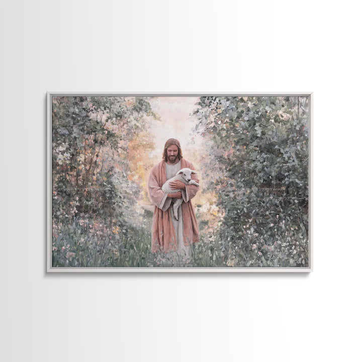 Garden Mercy Glow – Framed Canvas Print – Christian Wall Art – Christian Art Canvas – Jesus Painting – Christian Decorations – Large Christ