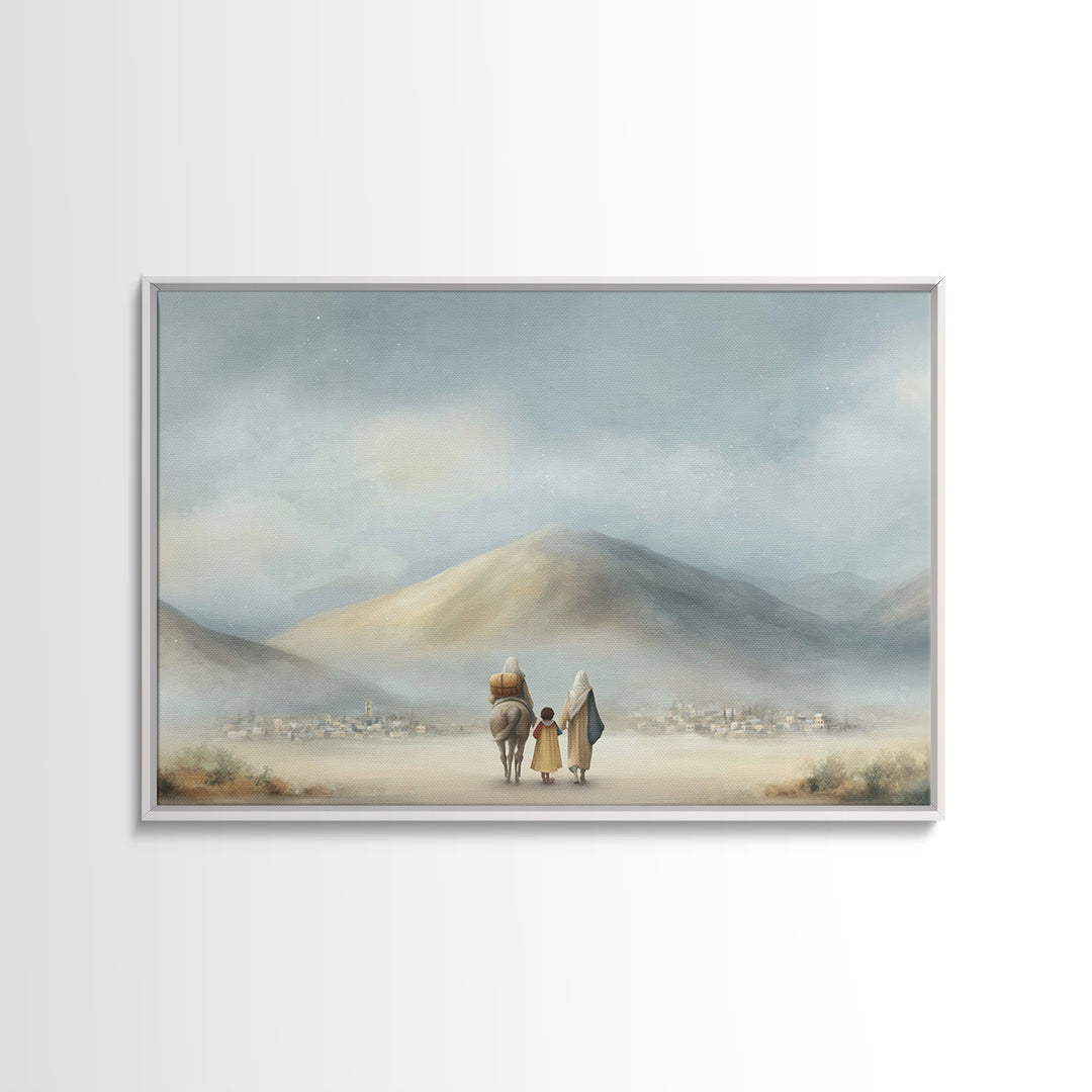 Path Toward Bethlehem, Framed Canvas Print, Christian Art Canvas, Christian Wall Art, Christmas Art Prints, Modern Christian Art