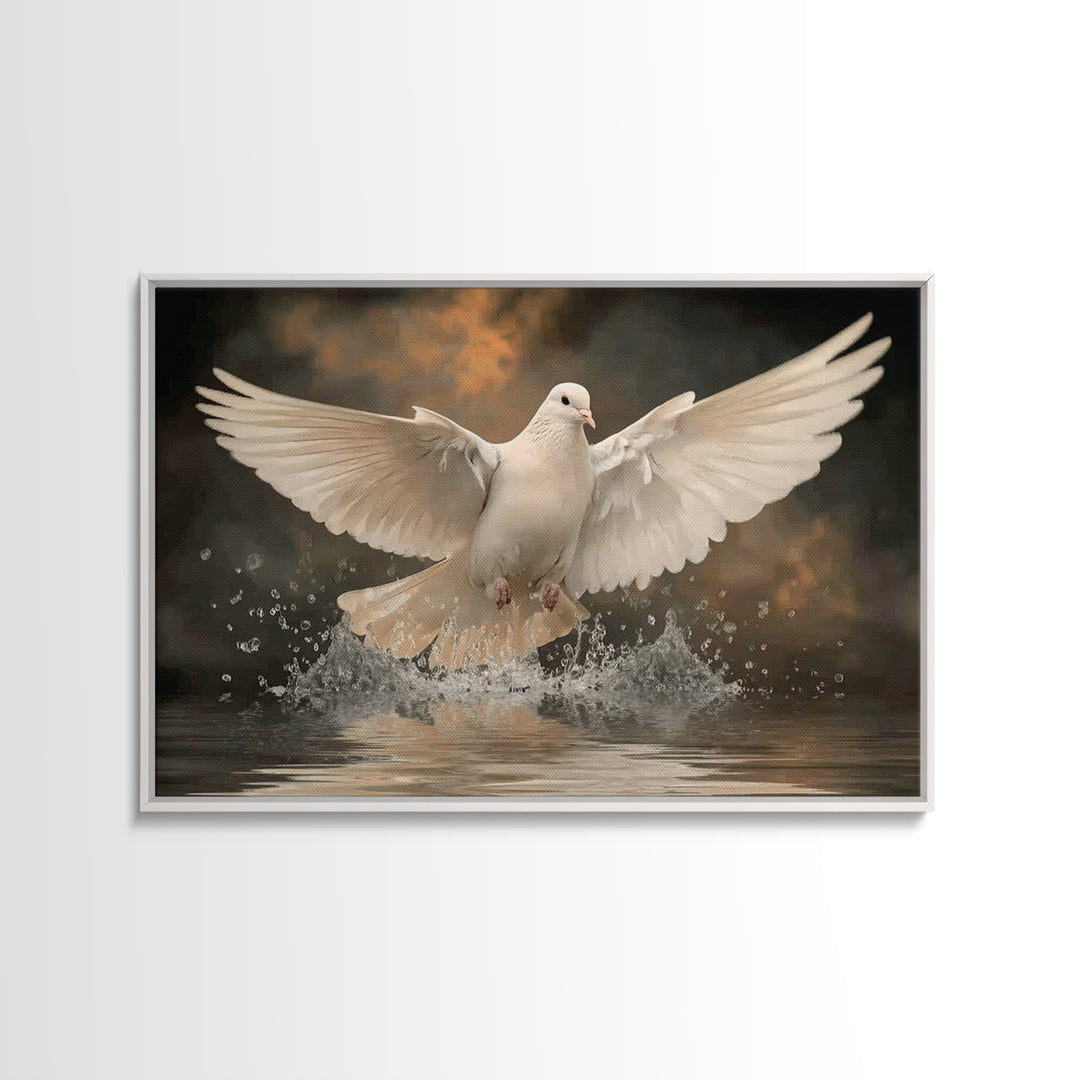 Rising Glory, Framed Canvas Print, Christian Wall Art, Christian Art Canvas, White Christmas Art, Christian Art Print, Christmas Art Framed