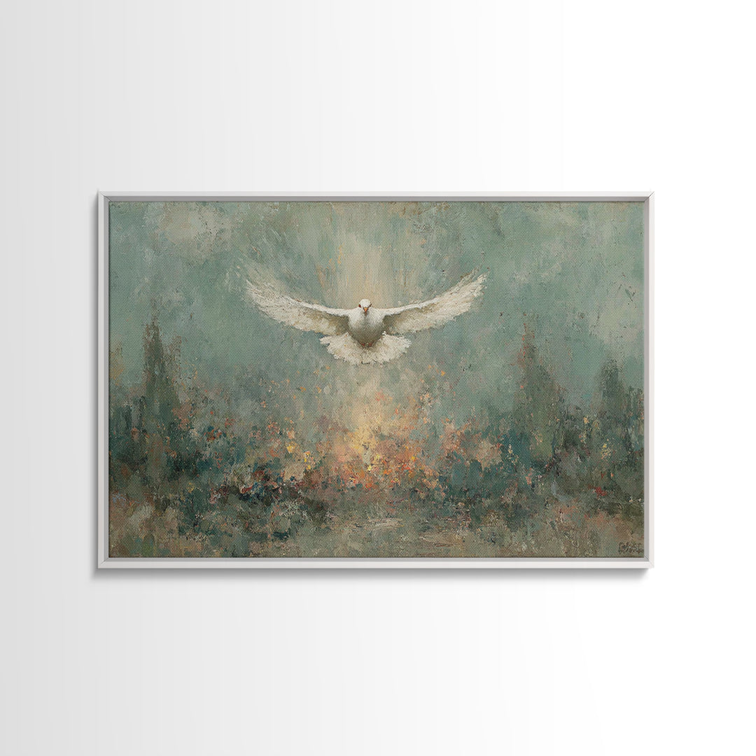 Wings Of Peace, Framed Canvas Print, Christian Art Print, Christian Wall Art, Christmas Art, Christian Canvas, Modern Christian Art