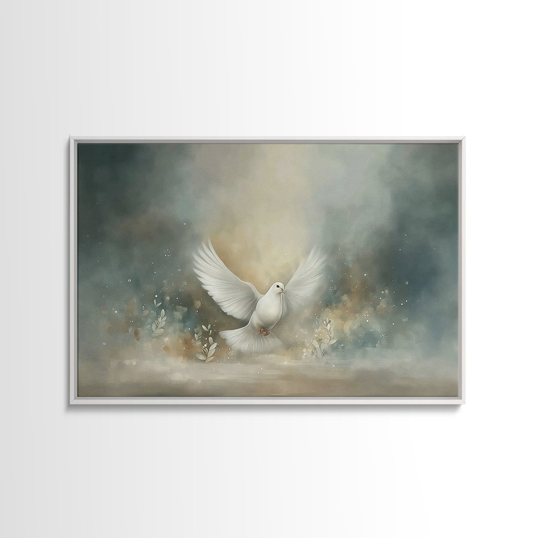 Dove Of Glory – Framed Canvas Print – Christian Art – Christian Wall Art – Christian Canvas – Christmas Art – Christian Gift Ideas