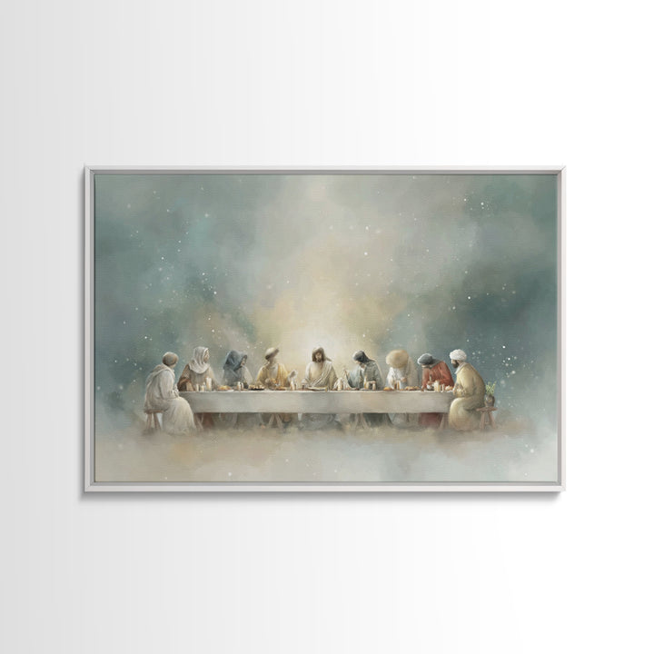 Sacred Communion | Framed Canvas Print | Christian Art Canvas | Christian Wall Art | Christian Art Work | Christian Gift | Christmas Art
