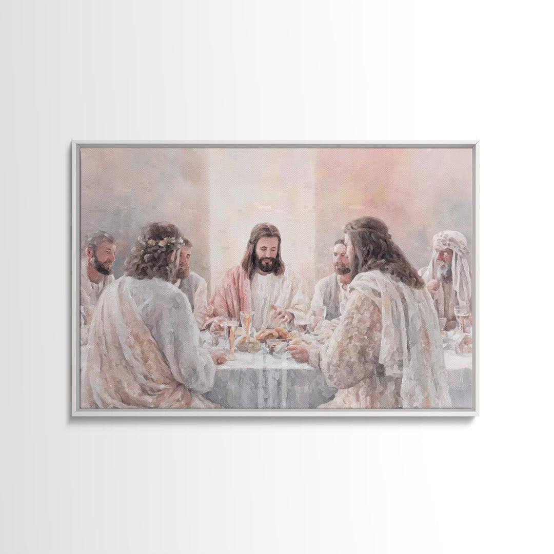 Last Supper Light – Framed Canvas Print – Christian Wall Art – Christian Painting – Christian Art Canvas – Christian Decor – Christmas Art