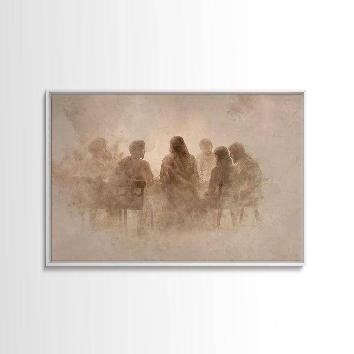 Sacred Fellowship - Framed Canvas Print - Christian Art Canvas - Christian Wall Art - Jesus Painting - Large Christian Art - Christian Chri