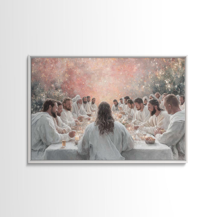 Divine Communion - Framed Canvas Print - Christian Wall Art - Christian Art Canvas - Large Jesus Painting - Christian Gift Ideas - Subtle C