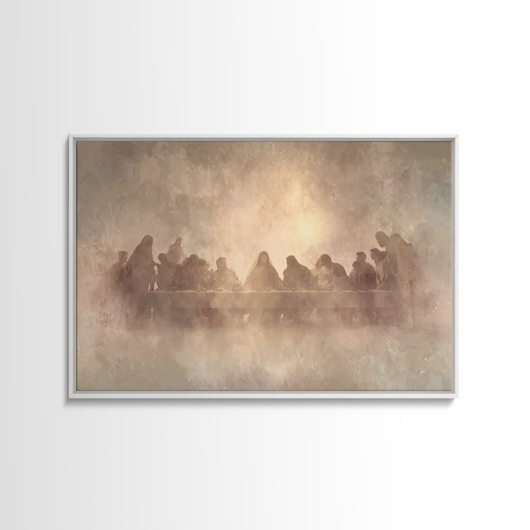Heavenly Communion – Framed Canvas Print – Christian Wall Art – Jesus Painting – Christian Art Canvas – Christian Christmas Art – Unique Ch