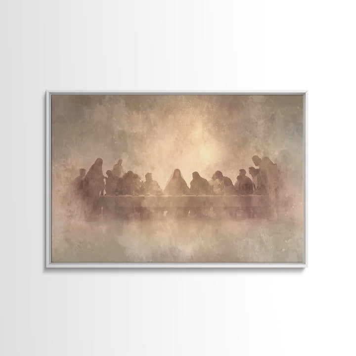 Heavenly Communion – Framed Canvas Print – Christian Wall Art – Jesus Painting – Christian Art Canvas – Christian Christmas Art – Unique Ch