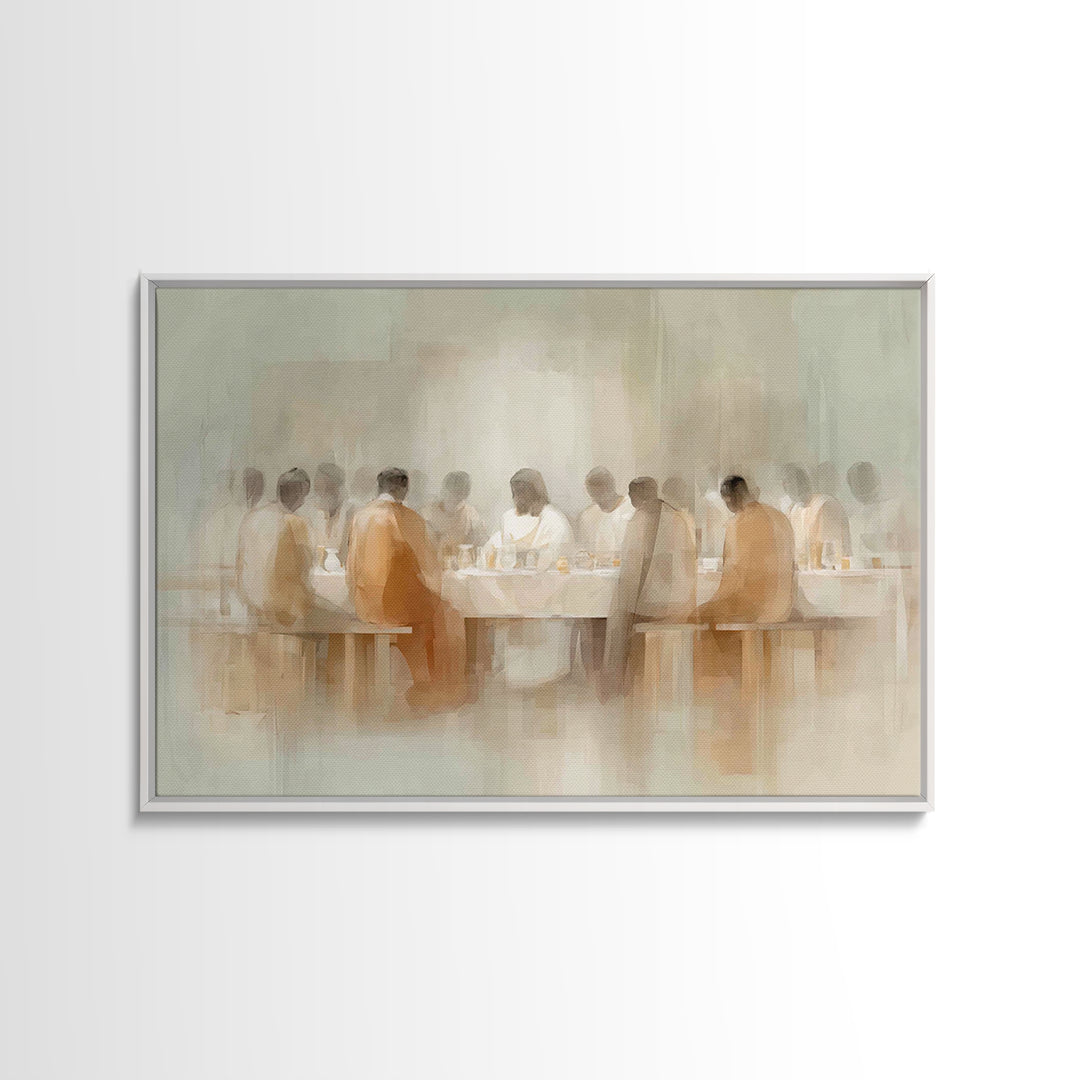 Holy Supper Light – Framed Canvas Print – Minimalist Christian Art – Christian Wall Art – Jesus Painting – Subtle Christian Art – Christian