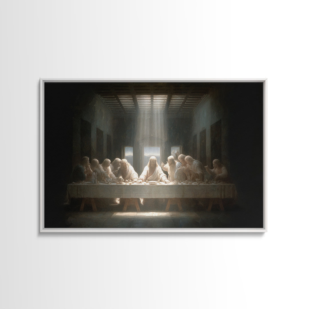 Divine Table Grace | Framed Canvas Print | Christian Christmas Art | Jesus Wall Art | Modern Christian Art | Christian Art Canvas | Christi