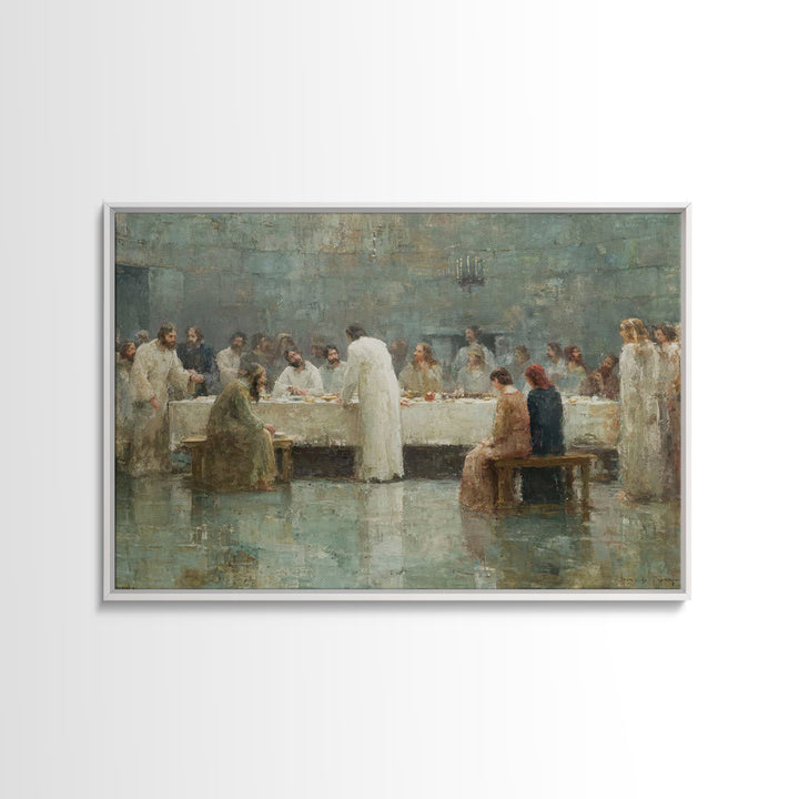 Radiant Last Supper – Framed Canvas Print – Christian Art Canvas – Jesus Painting – Christian Wall Art – Moody Christian Art – Christmas Wa