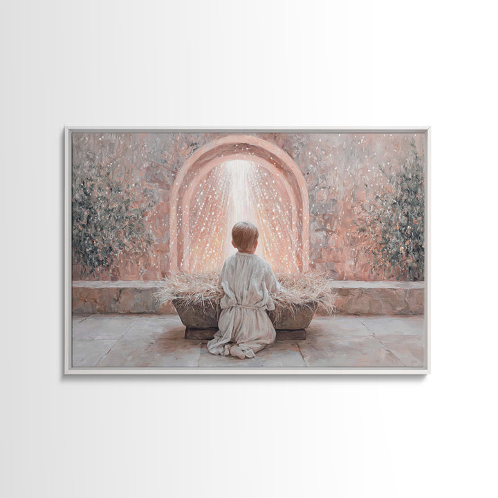 Child Of Radiance – Framed Canvas Print – Christian Art Work – Christmas Art Prints – Christian Wall Art – Jesus Art Print – Christian Chri
