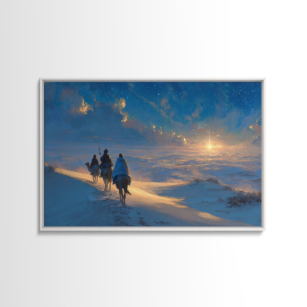 Journey Of The Magi – Framed Canvas Print – Christian Wall Art – Christmas Art Work – Christian Art Canvas – Modern Christian Art – Jesus C