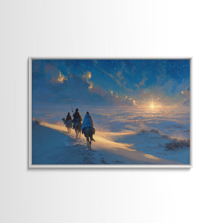 Journey Of The Magi – Framed Canvas Print – Christian Wall Art – Christmas Art Work – Christian Art Canvas – Modern Christian Art – Jesus C