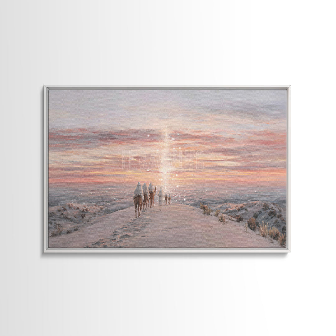 The Guiding Light – Framed Canvas Print – Christian Wall Art – Christian Art Canvas – Christmas Art – Jesus Painting – Christian Christmas