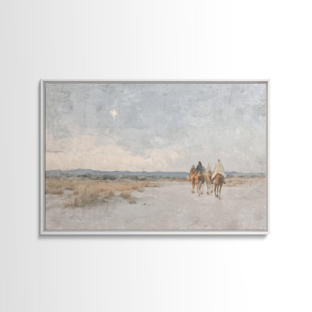 Star Of Bethlehem | Framed Canvas Print | Christmas Wall Art | Christian Art Canvas | Christian Painting | Christian Christmas Decor | Chri