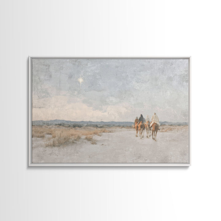 Star Of Bethlehem | Framed Canvas Print | Christmas Wall Art | Christian Art Canvas | Christian Painting | Christian Christmas Decor | Chri