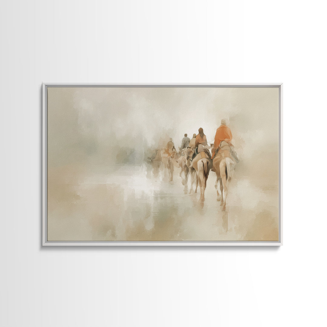 Starlit Pilgrimage – Framed Canvas Print – Christian Decor – Christmas Art – Christian Art Canvas – Jesus Painting – Christian Christmas Ar