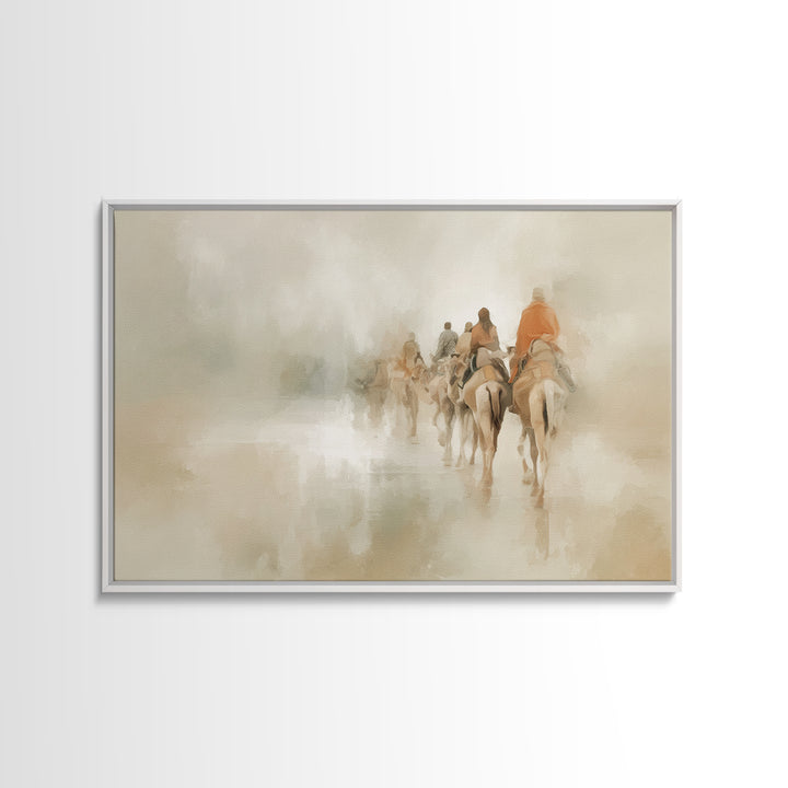Starlit Pilgrimage – Framed Canvas Print – Christian Decor – Christmas Art – Christian Art Canvas – Jesus Painting – Christian Christmas Ar