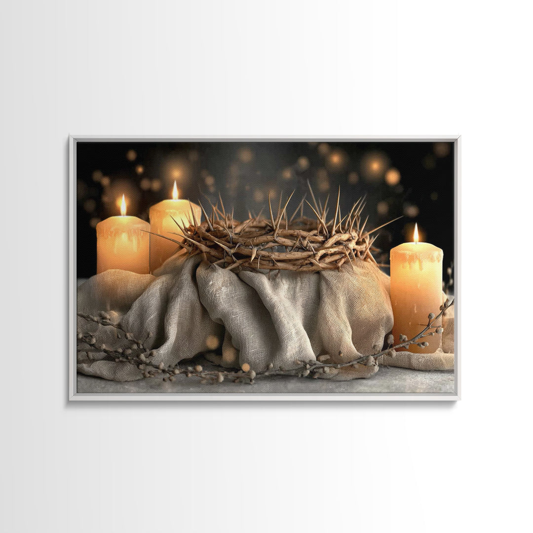 Crown Of Mercy – Framed Canvas Print – Christian Wall Art – Christian Art Canvas – Jesus Painting – Christmas Art – Christian Decor